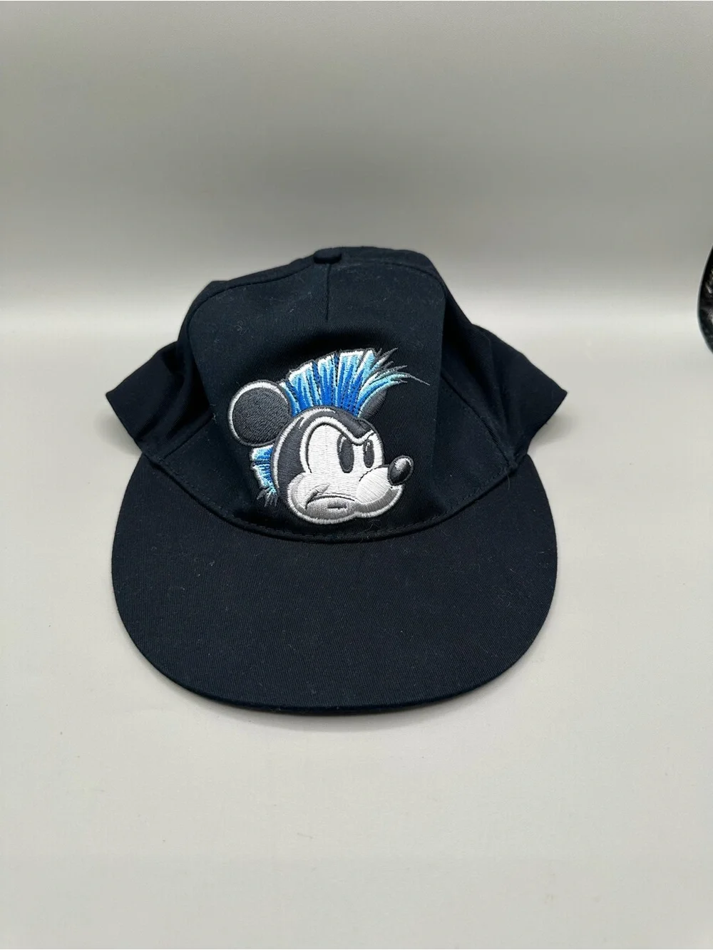 Disney Parks Mickey Mouse Punk Rock Mohawk Embroidered Hat Youth OS Navy